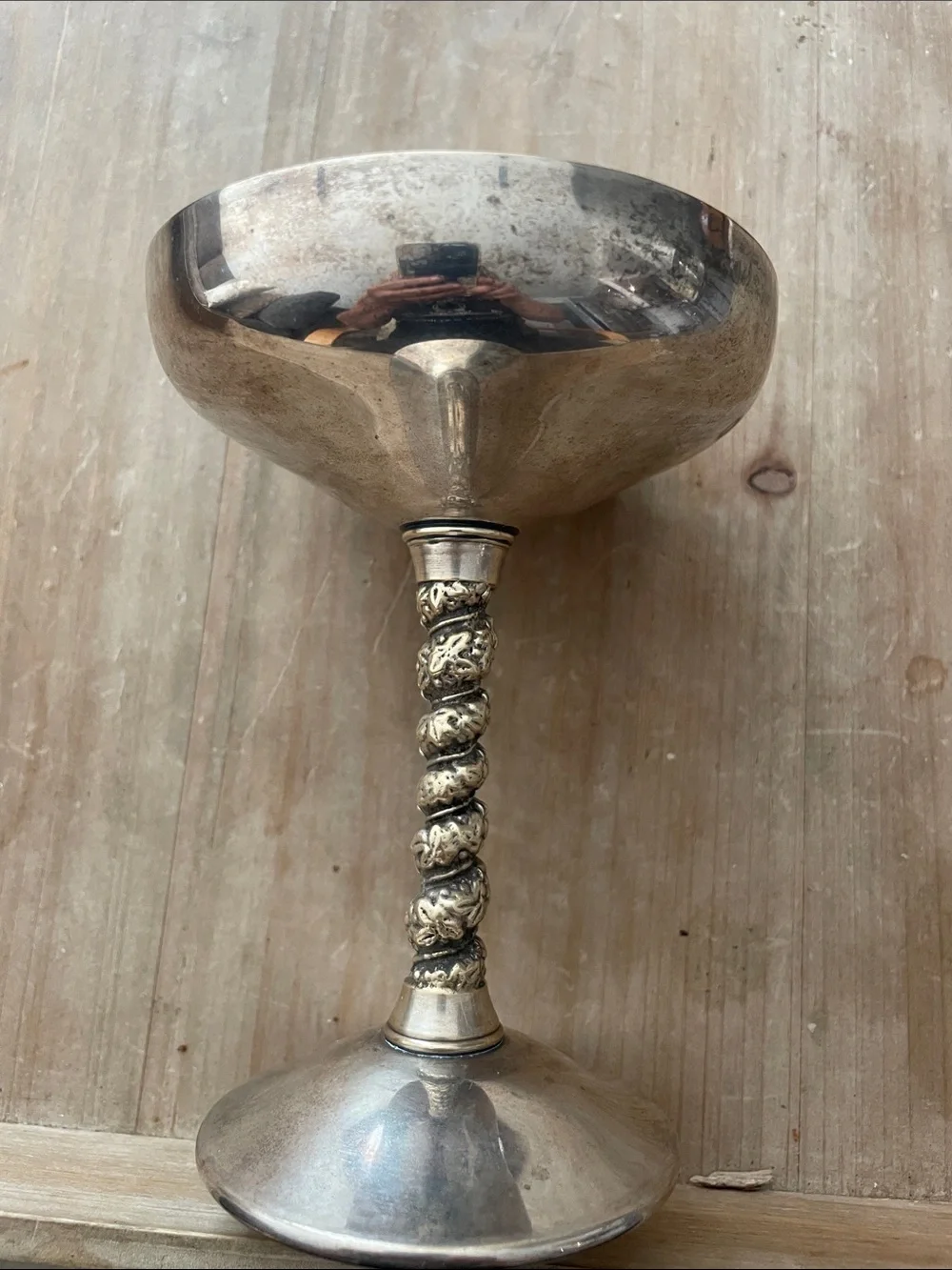 Ornate silver plate goblet Valero Made in Spain